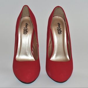 Red single sole pump